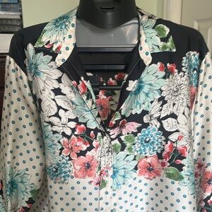 Zara Multi Print Floral Polka Dot 3/4 Sleeve
Button Cuff